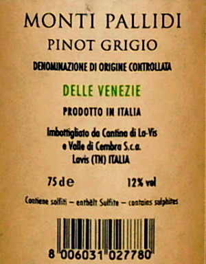 Pinot Grigio DOC Monti Pallidi