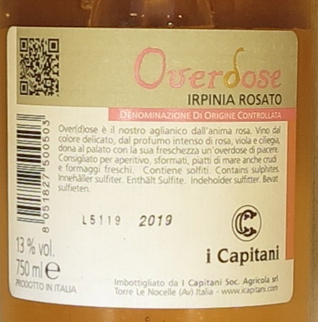 Irpinia Rosato Overdose I Capitani