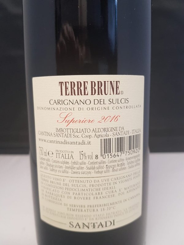 6 Flaschen Terre Brune Carignano del Sulcis Santadi